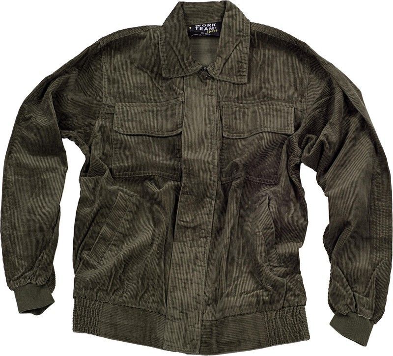 Cazadora de pana con cremallera y 2 bolsos Verde Kaki