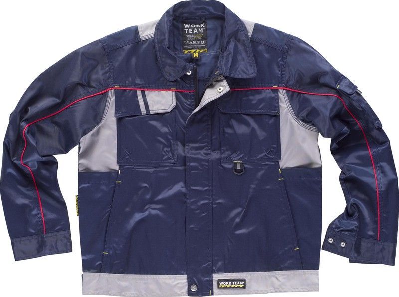 Cazadora linea 9 combinada con cierre cremallera Marino / Gris