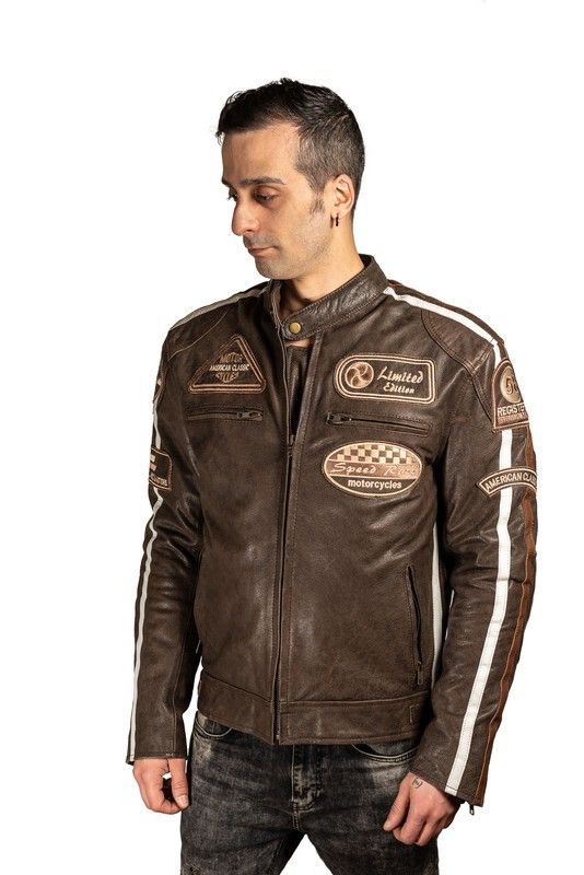 Cazadora piel hombre.