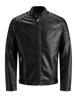 Cazadora polipiel con cremallera Jack & Jones Black