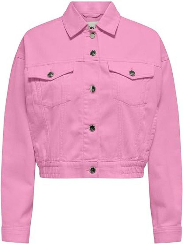 Cazadora tejana corta con goma Only Begonia Pink