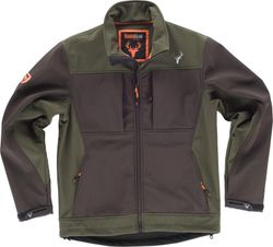 Cazadora workshell con dos bolsillos laterales Marron / Verde Caza