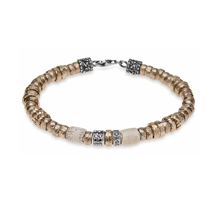 CB41A Pulsera PLATA DE PALO Bolas colección Takla elaborada en plata 925, bronce y dos resinas