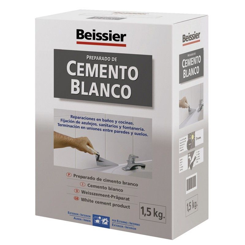 Cemento blanco aditivado BEISSIER. Cemento Blanco P/Ceramica 1,5 Kg