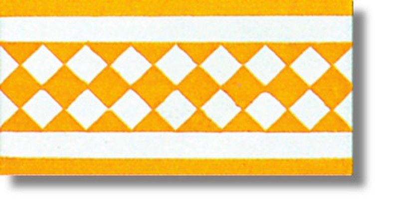 Cenefa 10x20 cm Arlequin amarillo Ceramica Lantiga