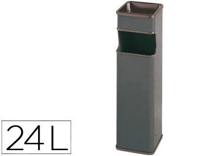 Cenicero Papelera Cuadrado 403 Gris -Metalico -Medida 65X18X18 Cm