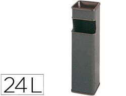 Cenicero Papelera Cuadrado 403 Gris -Metalico -Medida 65X18X18 Cm