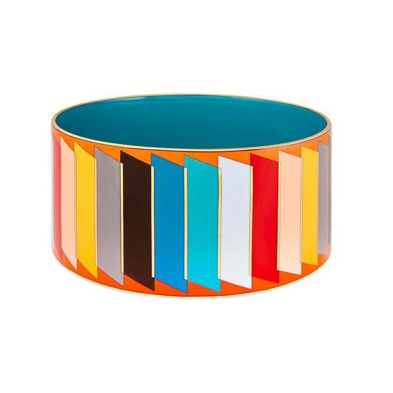 Centro de mesa alto de porcelana en multicolor, Ø 30,8 x 14,9 cm | Futurismo