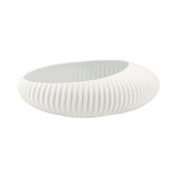 Centro de mesa de porcelana en blanco, 43,1 x 29,7 x 13,9 cm | Shell White