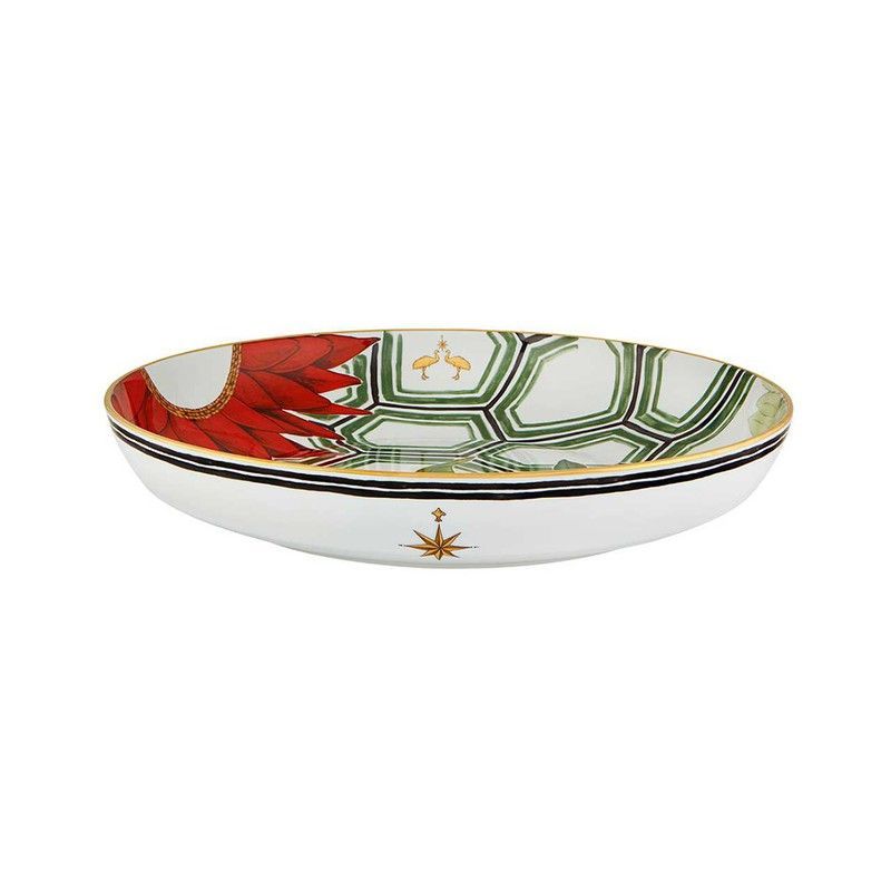 Centro de mesa de porcelana en multicolor, Ø 43,3 x 7,6 cm | Amazónia