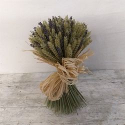 Centro Espigas Naturales con Lavanda Bajo