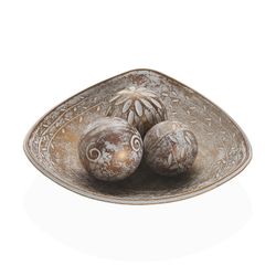 Centro Mesa Marron Con 3 Bolas