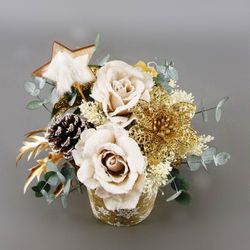 Centro Navidad Oro Artificial