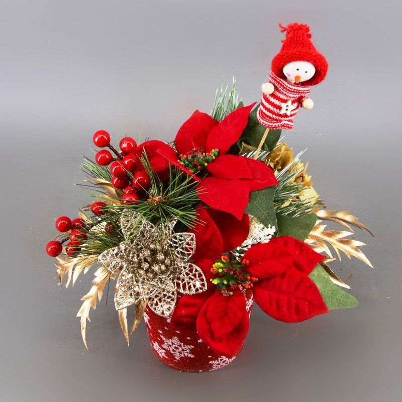 Centro Navidad Rojo Artificial