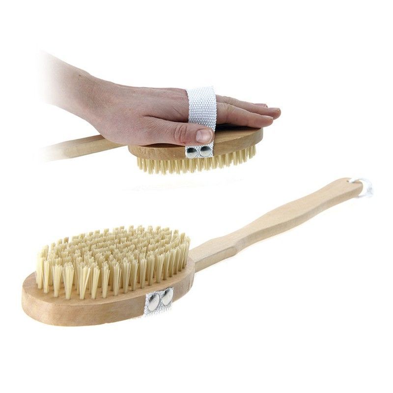 Cepillo de baño Esponja Baño. Cepillo Baño Mango Madera