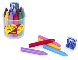 Ceras JUMBO bote 16 colores surtidos + 1 sacapuntas