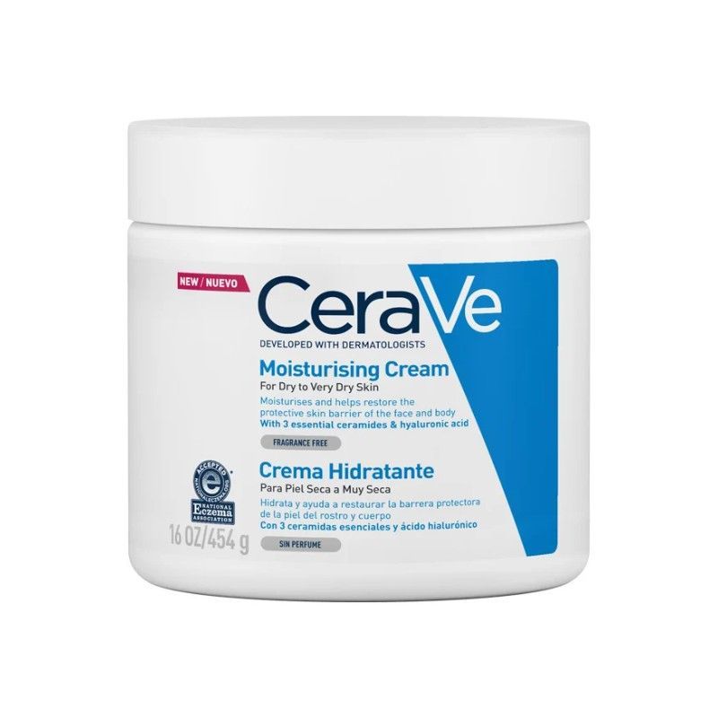 CeraVe Crema Hidratante 454g – Hidratación intensiva para Rostro y Cuerpo