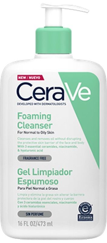 CeraVe Gel limpiador espumoso envase de 473 mL