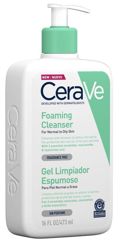 CeraVe Gel Limpiador Espumoso Piel Normal y Grasa 473ml