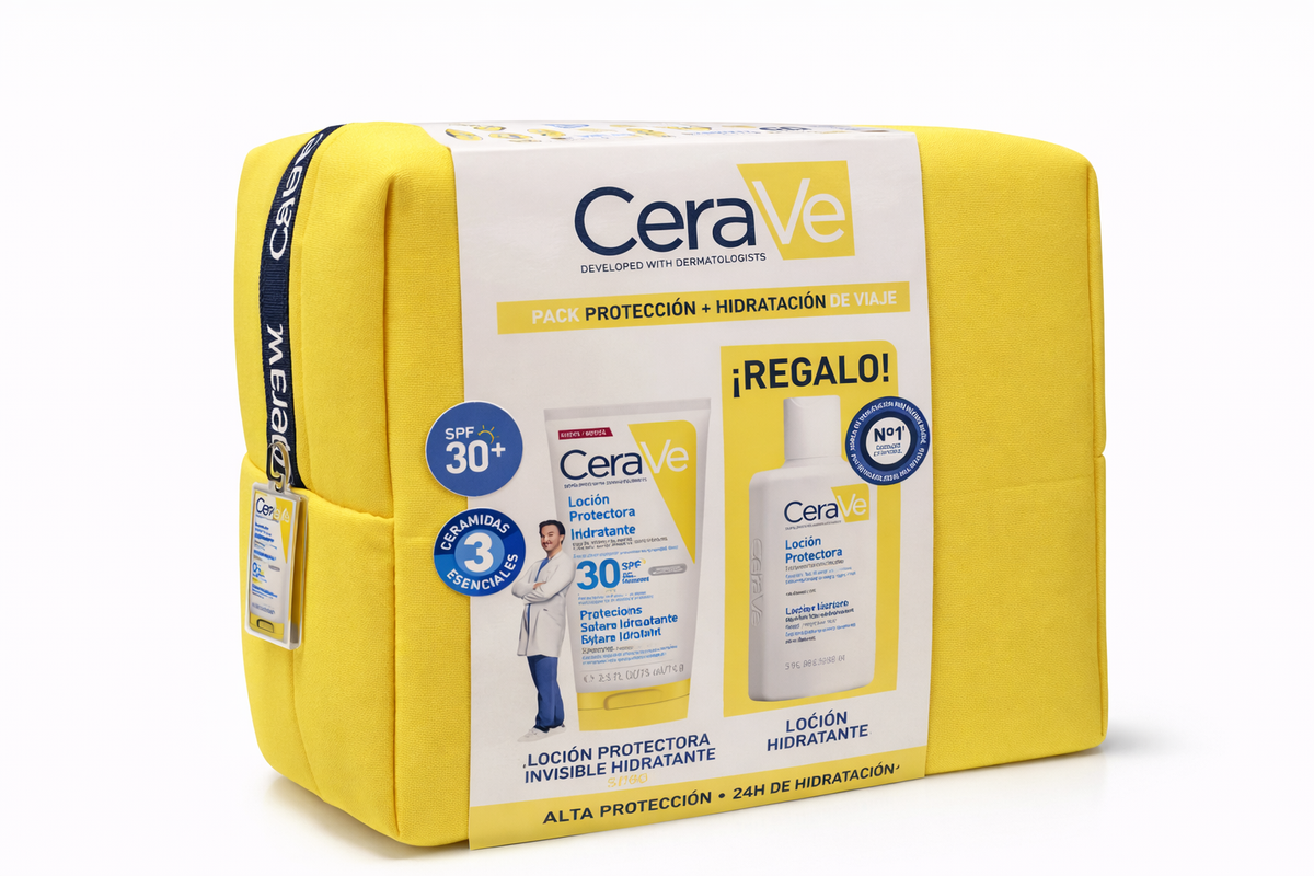 CeraVe Pack Protección Solar SPF30+ + Loción Hidratante Formato Viaje