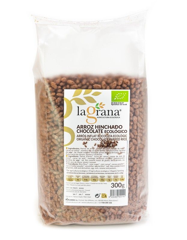 Cereales Arroz Hinchado Choco Ecológico Bio 300 Grs La Grana