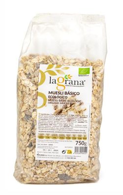 Cereales Muesli Basico Ecológico Bio 750 Grs La Grana