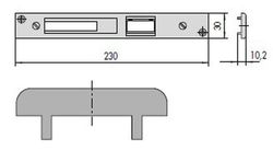 Cerradero central zamak 230x26x12
