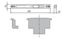 Cerradero Central Zamak 230x30x8
