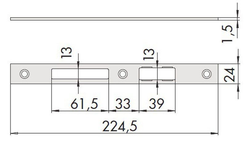 Cerradero Plano Inox 200x25x3 para 46215