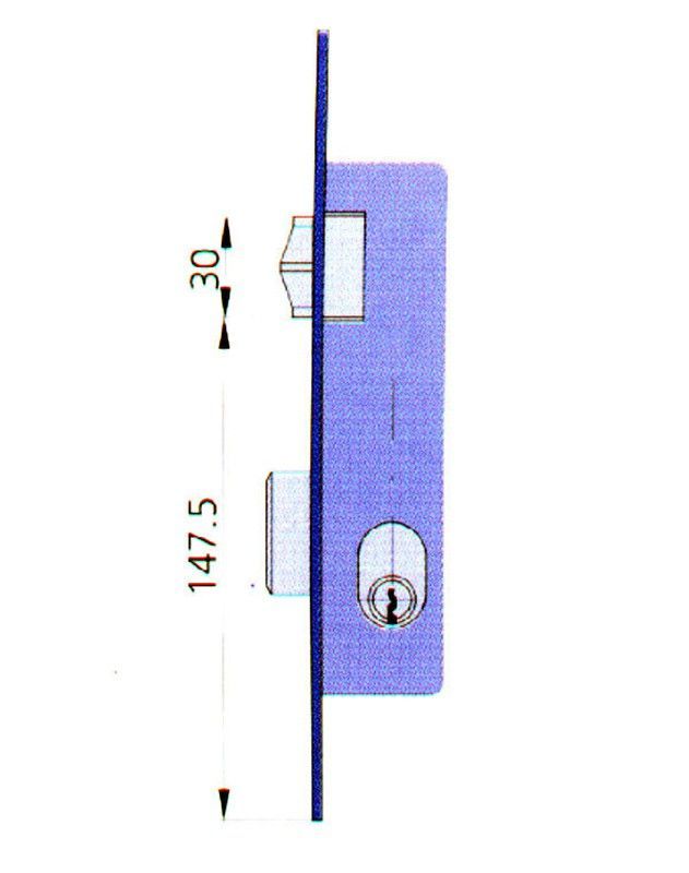 Cerradura Embutir Met Hn/Cn 20 MM