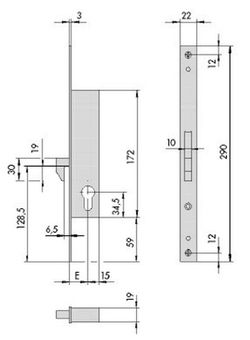 Cerradura s.c. Solo gancho 46240-35