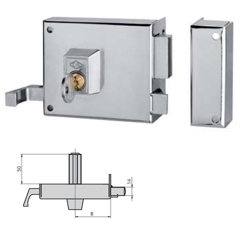 Cerradura Sobrep Dcha Esmal 90 MM