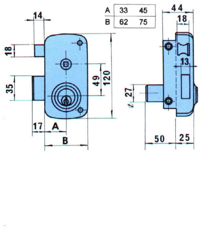 Cerradura Sobreponer 60 D
