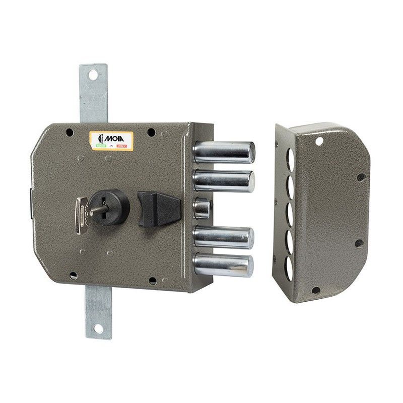 Cerradura sobreponer MOIA 434. Pintada. Derecha.