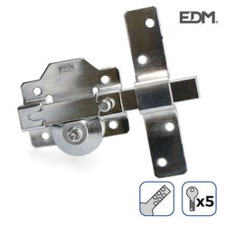 Cerrojo de sobreponer niquel con cilindro redondo seguridad y pestillo apertura edm