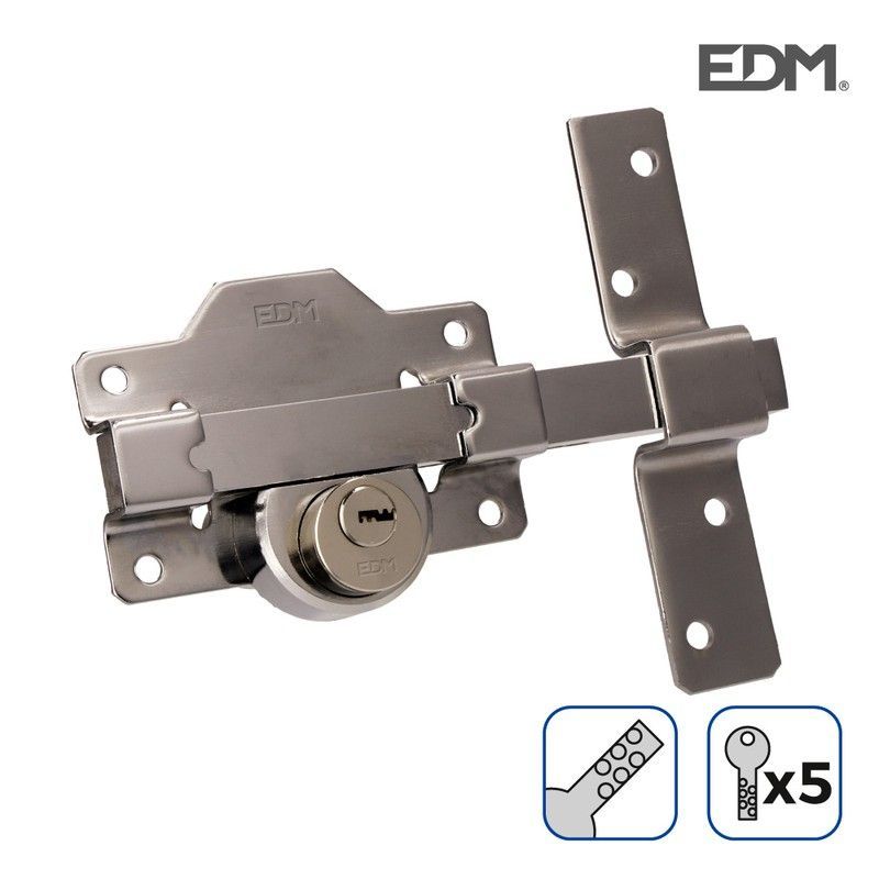 Cerrojo seguridad níquel incluye 5 llaves