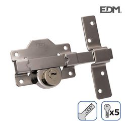 Cerrojo seguridad níquel incluye 5 llaves