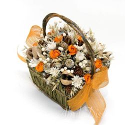 Cesta de flores secas colores