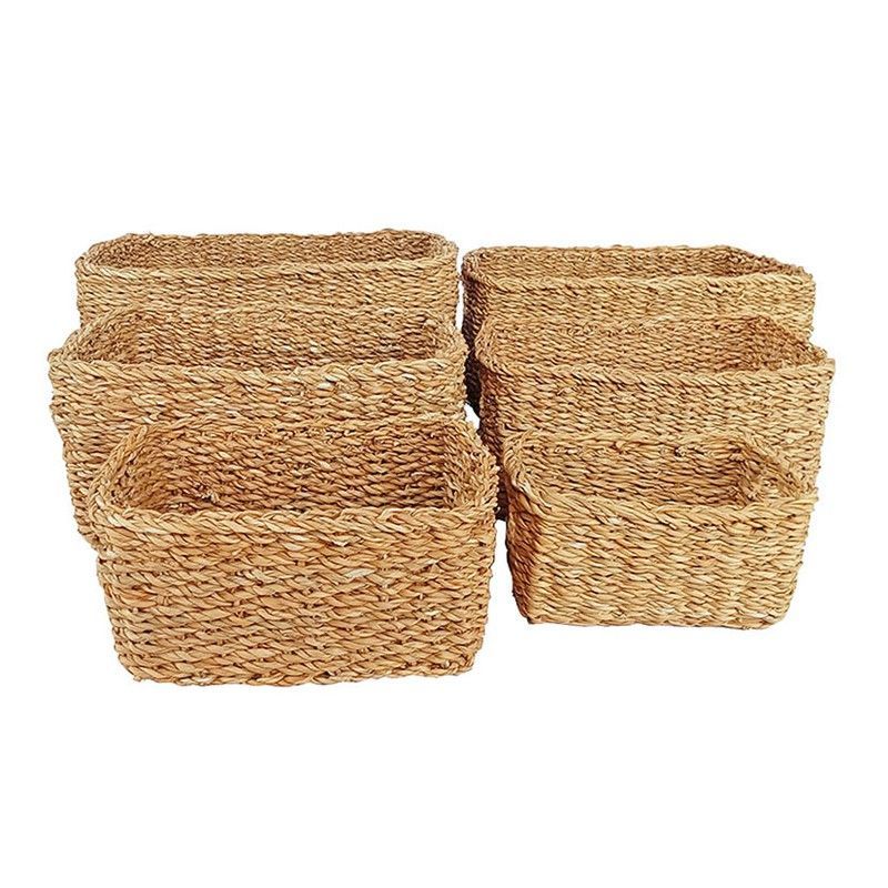 Cesta Rectangular Anea Natural 6 Unids.