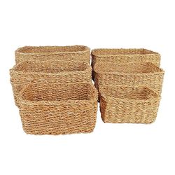 Cesta Rectangular Anea Natural 6 Unids.