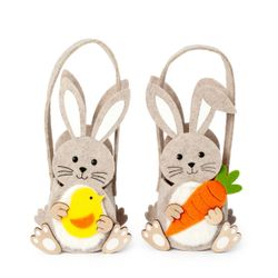 Cesto fieltro conejito Pascua 10,7x20x7cm.,min.2