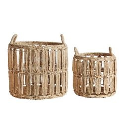 Cesto J/2 Dieky de fibra natural y hierro en natural, 41 x 41 x 47 cm