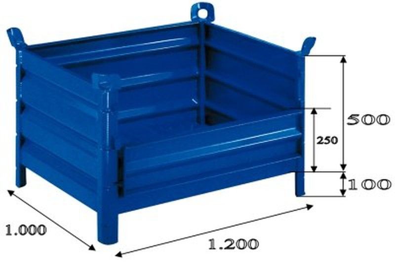 Cestón chapa 1200 x 1000 con lateral abatible 5043-A