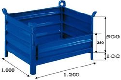 Cestón chapa 1200 x 1000 con lateral abatible 5043-A