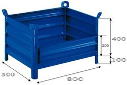 Cestón chapa 800 x 500 con lateral abatible 5040-A