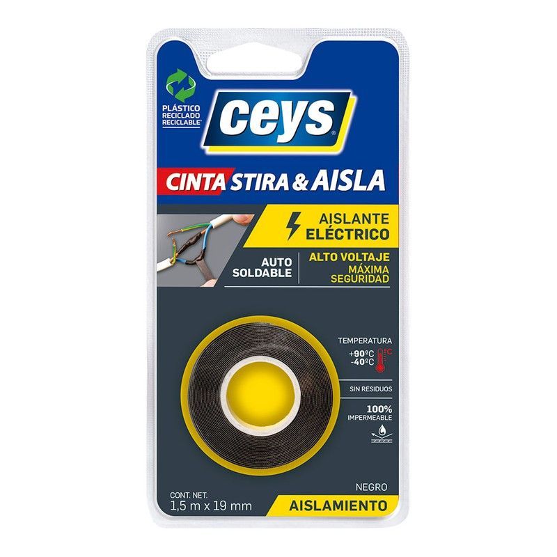 Ceys Stira & Aisla Negro 1,5 X 19mm. 507801
