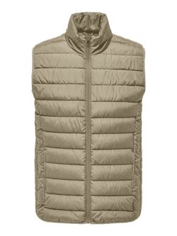 Chaleco alcochado con cremallera Only & Sons Desert Taupe