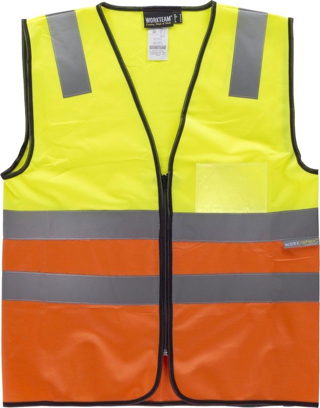 Chaleco bicolor AV con cierre de cremallera  Amarillo / Naranja