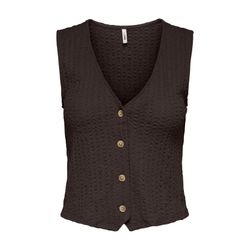 Chaleco con botones de cuello V Only Chocolate