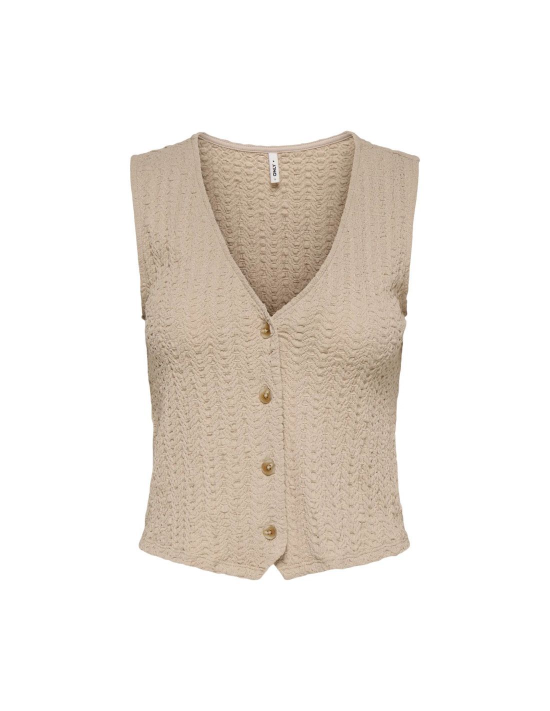 Chaleco con botones de cuello V Only Humus